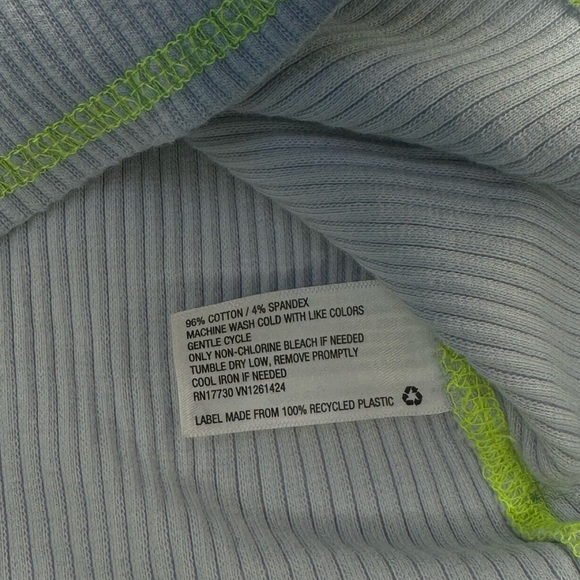 WILD FABLE Shirt Blue with Neon Green Stitching Long Sleeve / XL / Stitch Ribbed - Picture 4 of 7